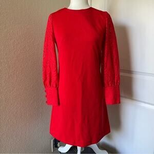 Carole King Vintage Lace Sleeve Mini Shift Dress